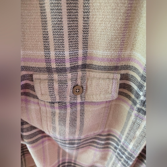 Patagonia Organic Cotton Flannel Shirt - Lilac & Tan Plaid - Picture 2 of 9